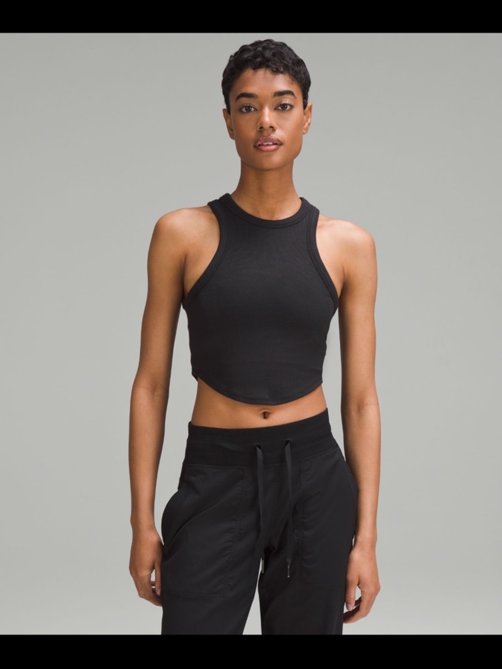 Lululemon Hold Tight Microrib Racerback Tank - Black and White